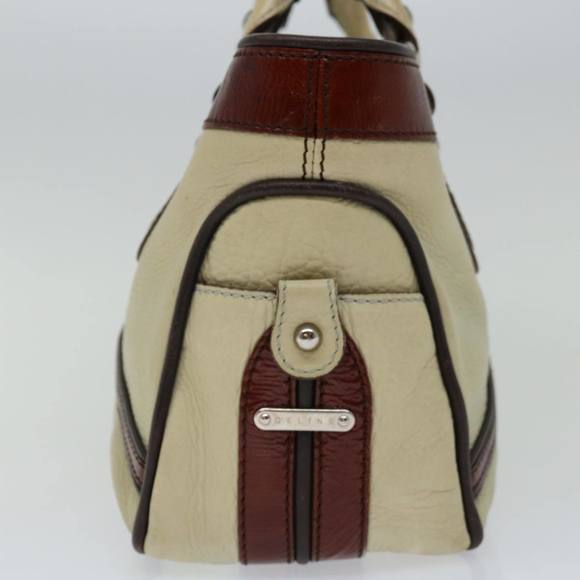 CELINE Hand Bag Leather Beige Auth bs12047 - Picture 3 of 16